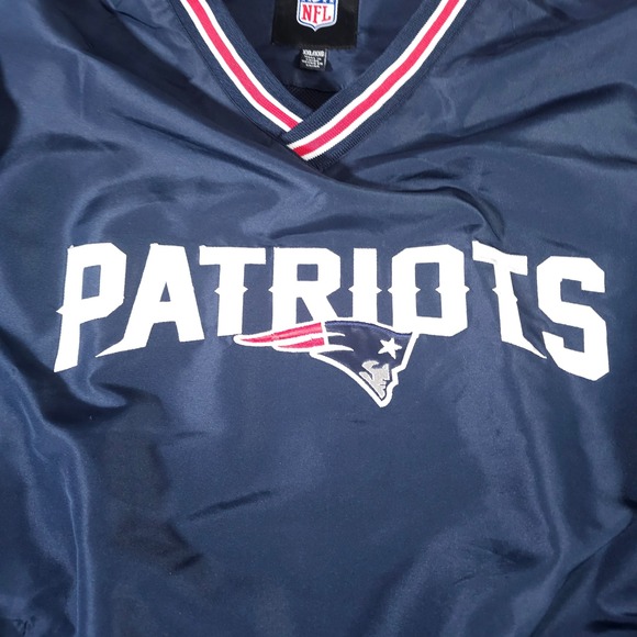 NFL New England Patriots Windbreaker Men XXL Blue V-Neck Pullover Jacket - Picture 4 of 8